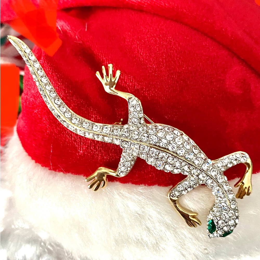 Sparkly Lizard Brooch
